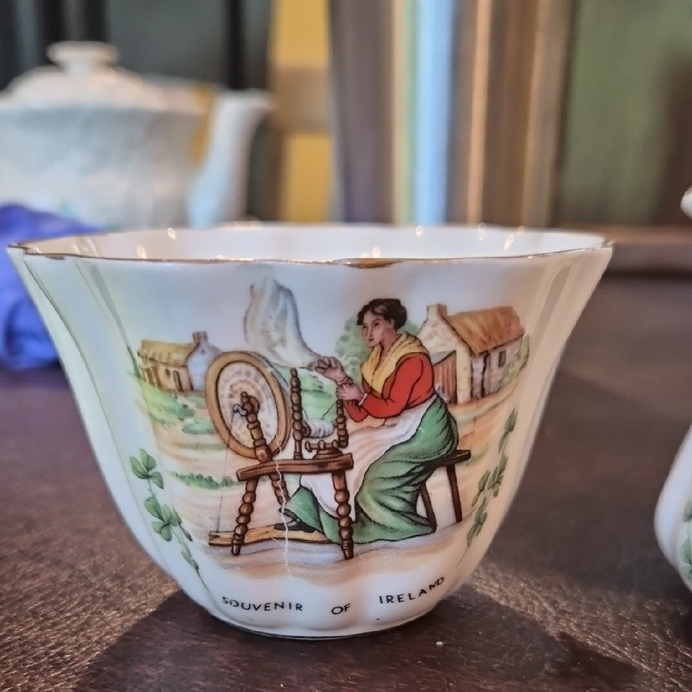 Irish Souvenir Ceramic Cup with Colorful Design